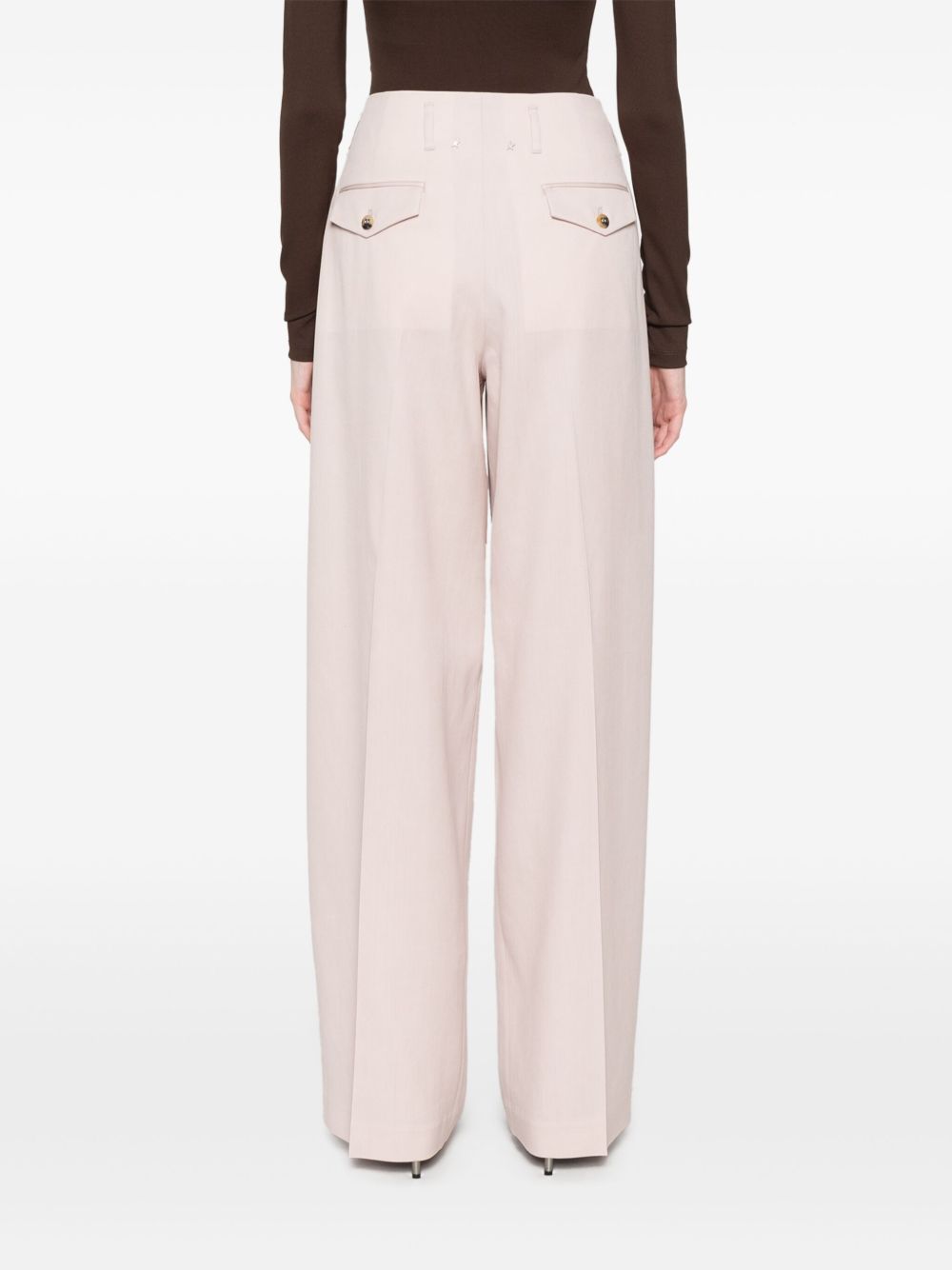 Wide-Leg Tailored Trousers with Concealed Fastening