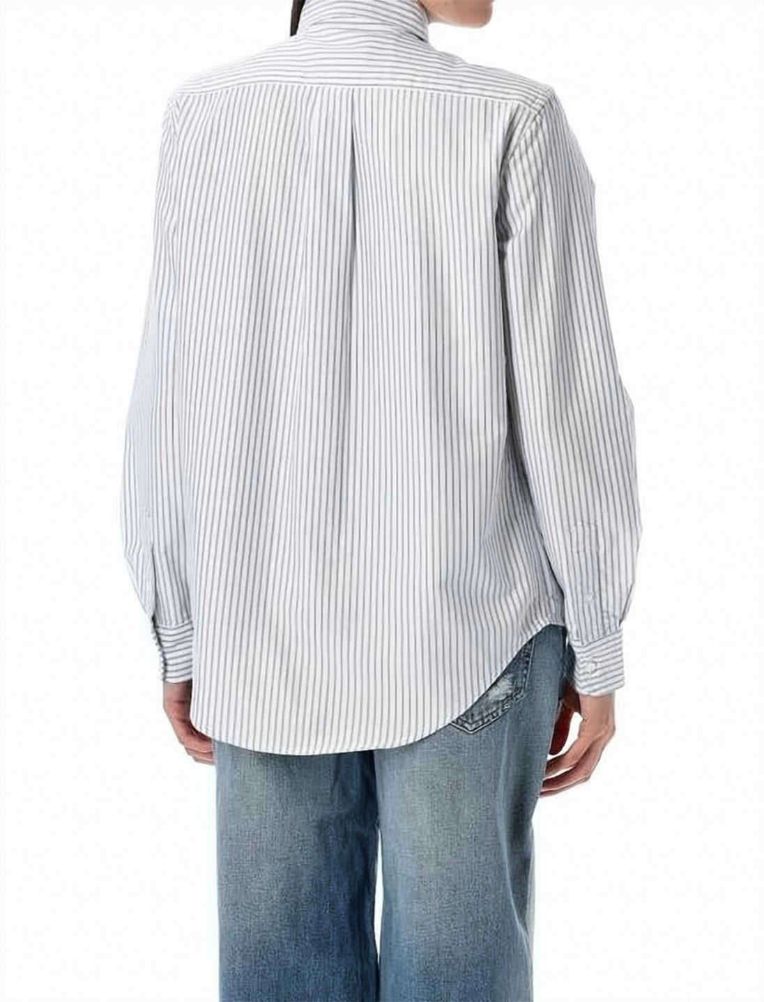 Classic Button-Down Shirt with Vertical Stripes