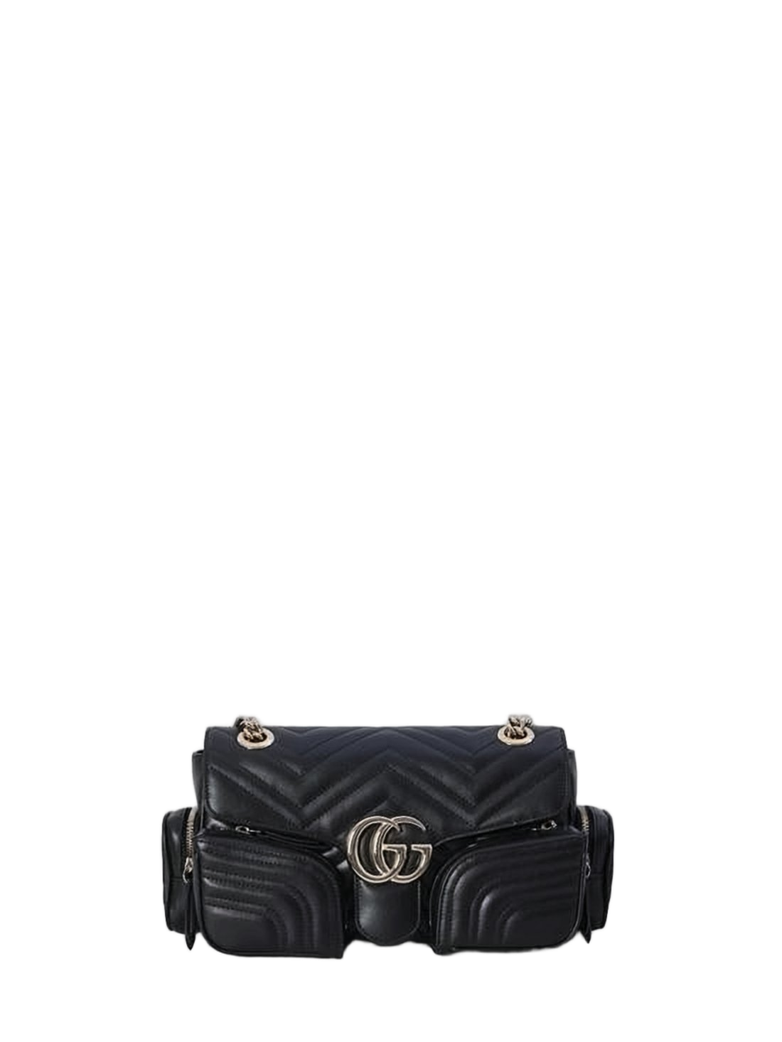 Chevron-Pattern Quilted Leather Crossbody Bag