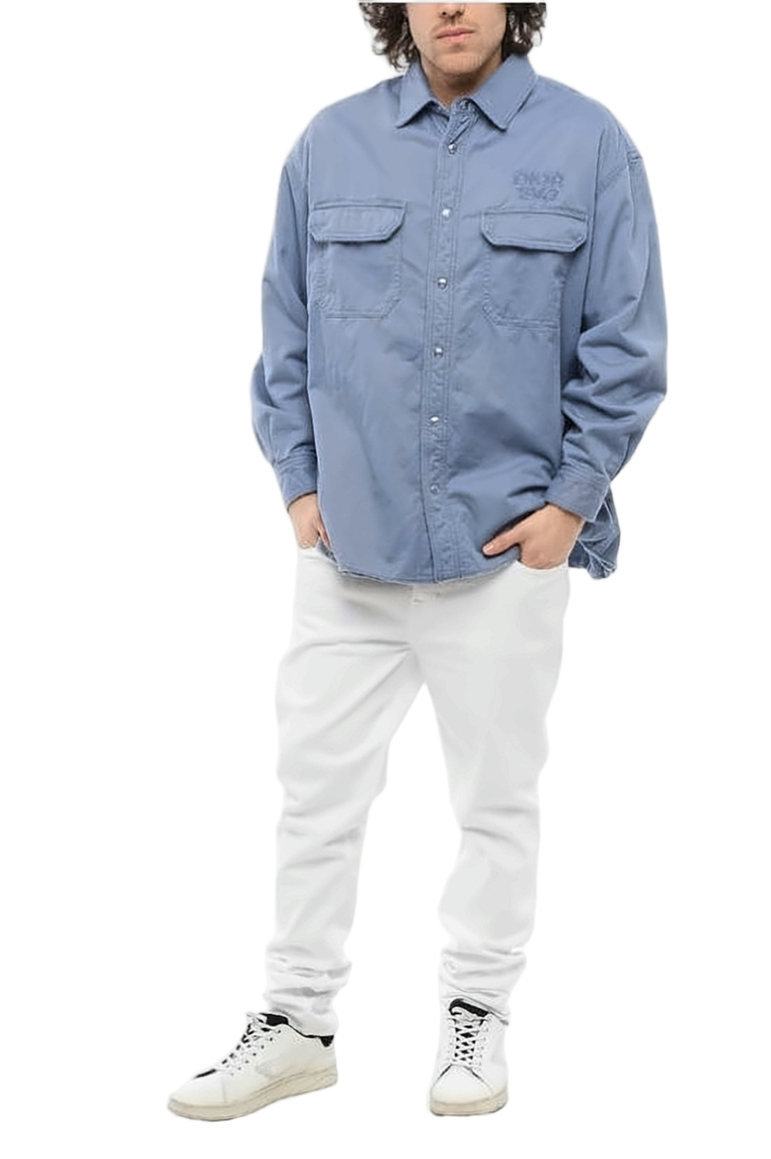 Relaxed-Fit Long-Sleeve Shirt with Embroidered Logo