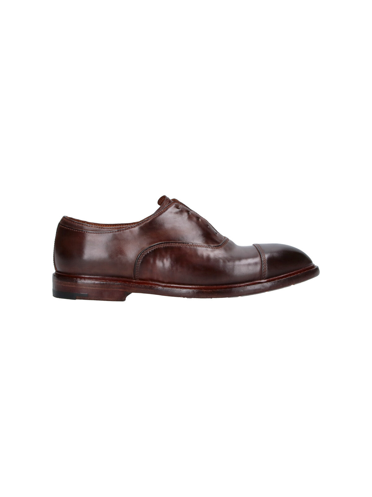 Brown Abner Worn-Effect Leather Derby Shoes