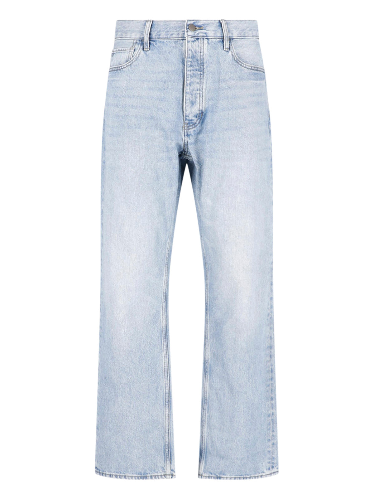 Light Wash Denim Jeans With Straight-Leg Cut