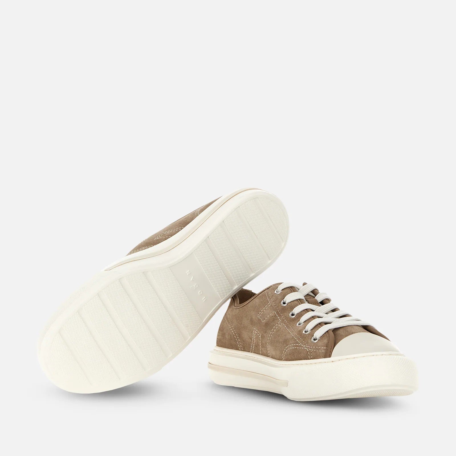H691 Allacciato H Cuciture Sneakers in Beige