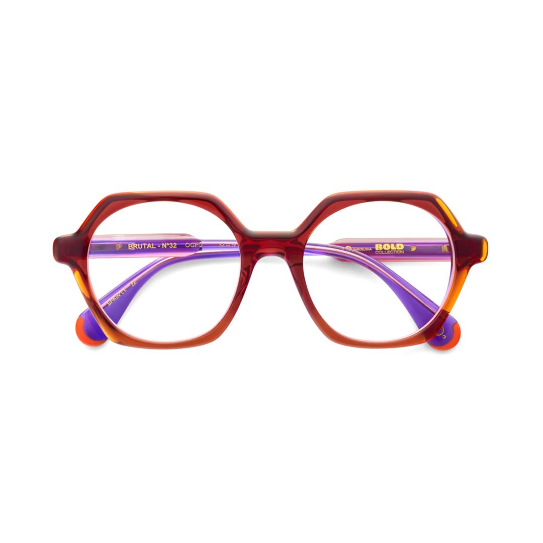 Brutal No.32 Bold Geometric Eyeglasses with Tortoiseshell Front