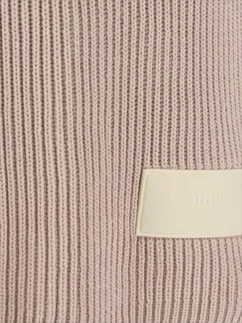 Ribbed Knit Sweater with Crew Neckline