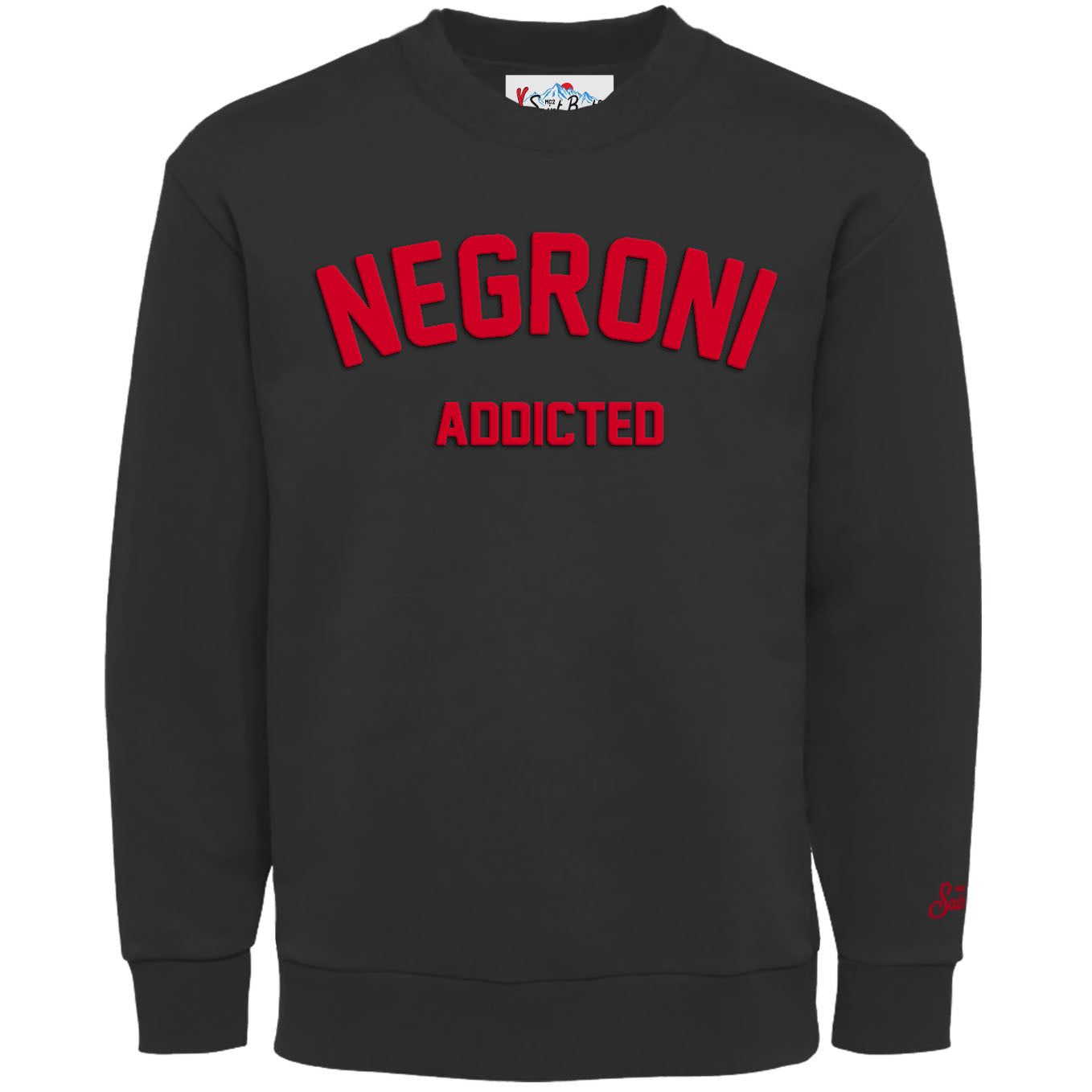 Crewneck Black Sweatshirt with Bold Lettering