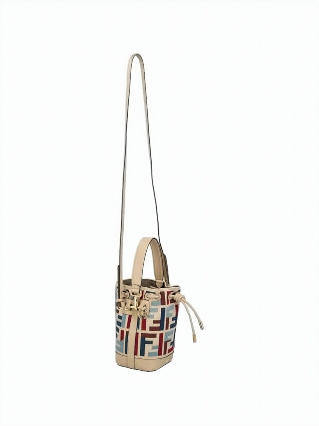 Mini Bucket Bag with Multicolor Geometric Pattern