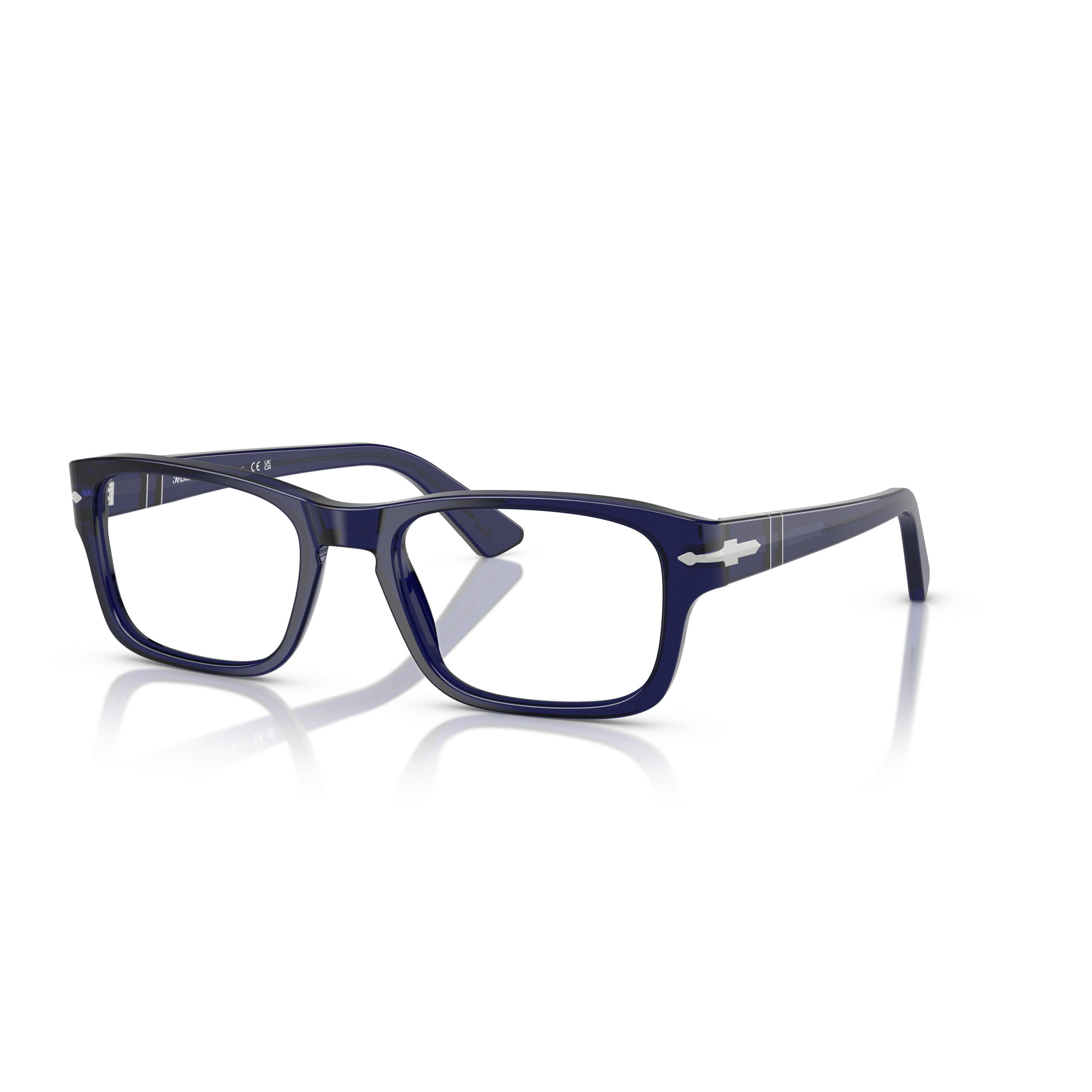0po3364v Rectangular Acetate Eyeglasses with Silver Accents