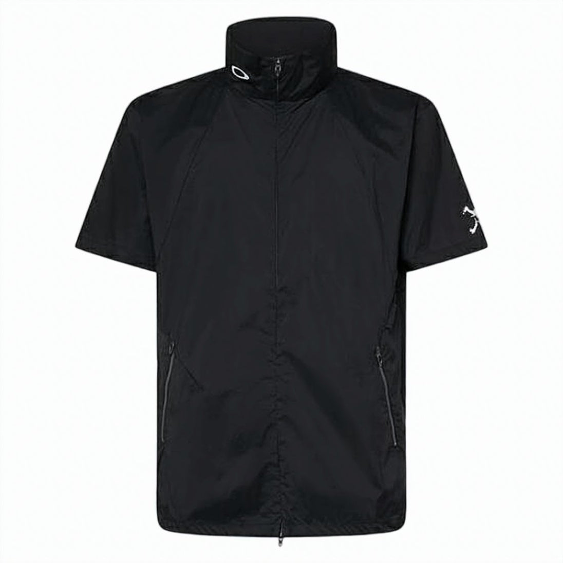 Black Short-Sleeve Vented High Collar Jacket