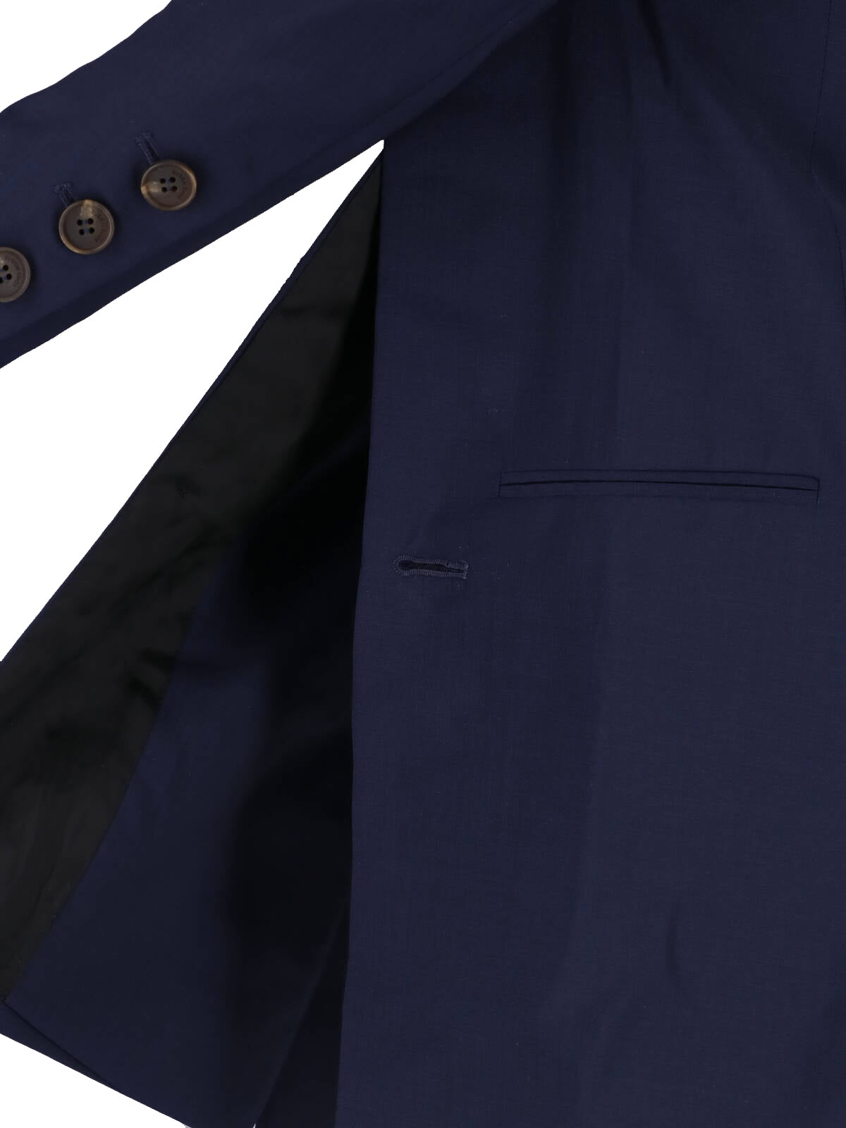 Navy Blue Beatrice Double-Breasted Wool Blazer