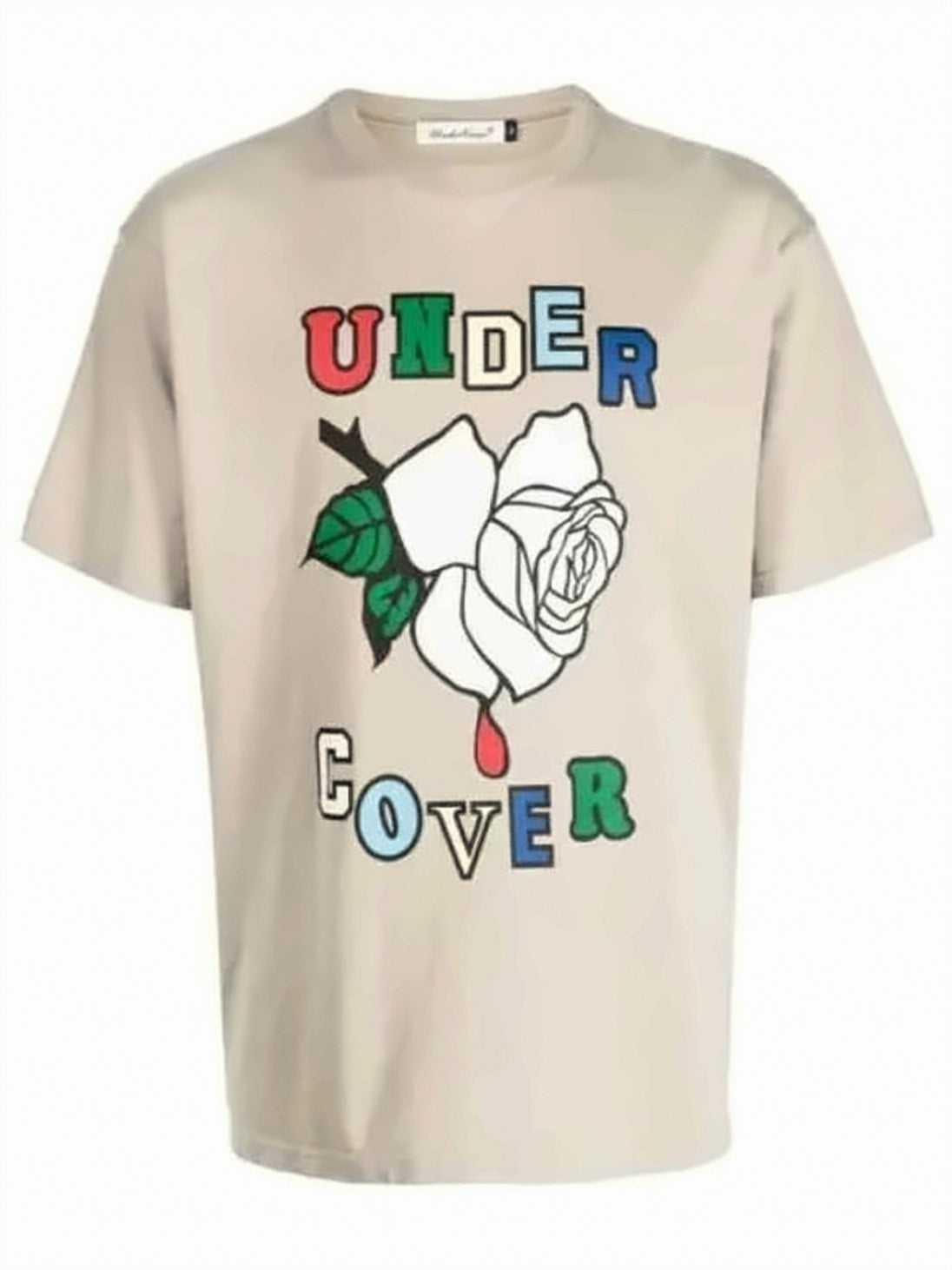 Short-Sleeved Graphic T-Shirt with Bold Rose Design