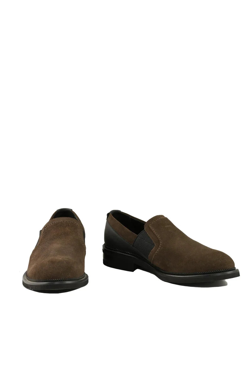 Suede Slip-ons - Brown