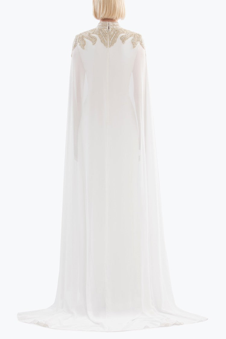 Embellished Crepe Kaftan