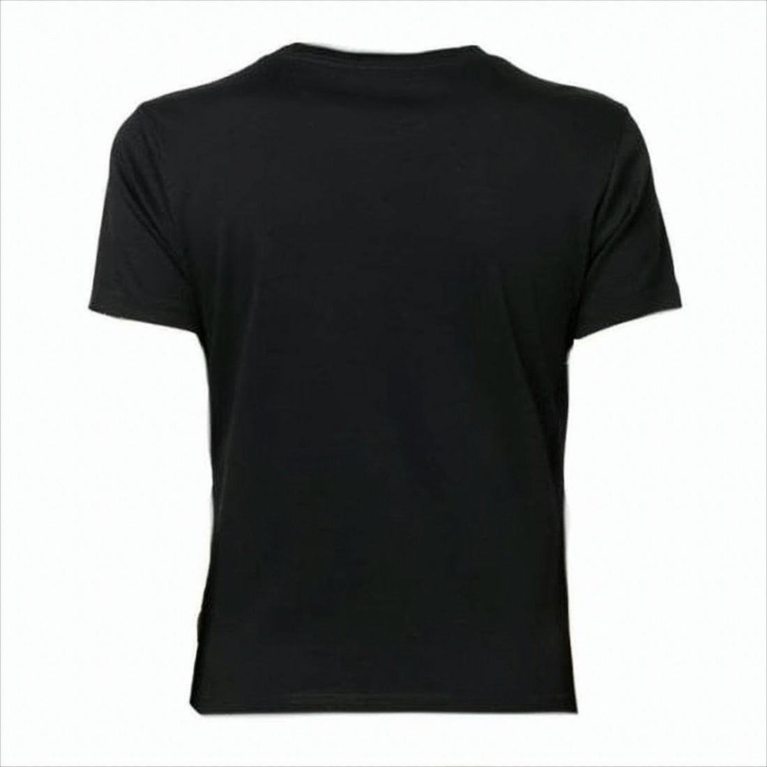 Black Short-Sleeved T-Shirt with Embossed Logo