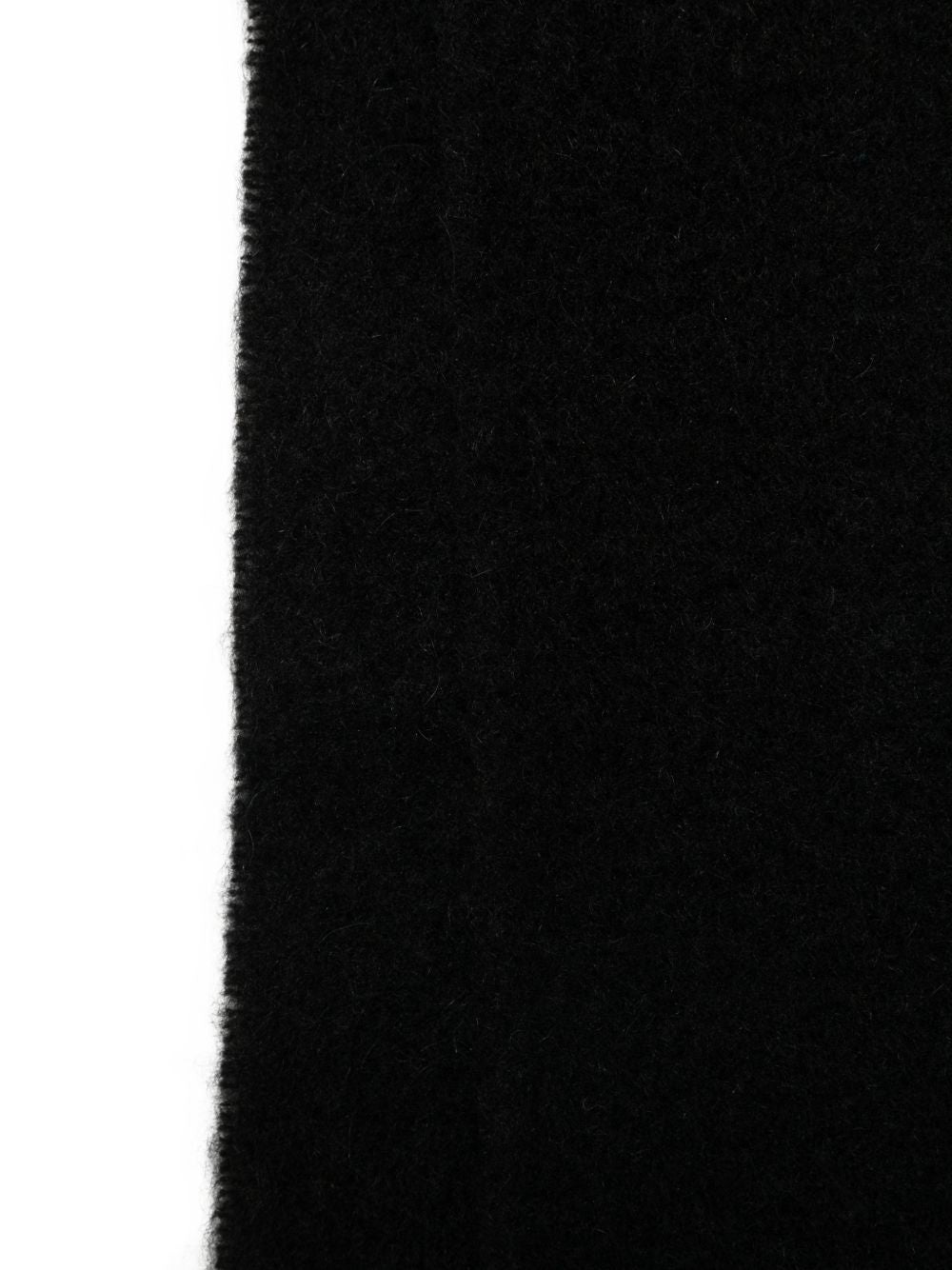Fringed Black Scarf With Embroidered Logo Detail