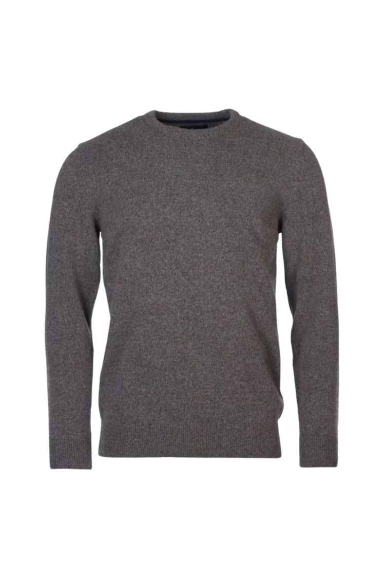 Textured Knit Crew Neck Sweater With Refined Earthy Tones