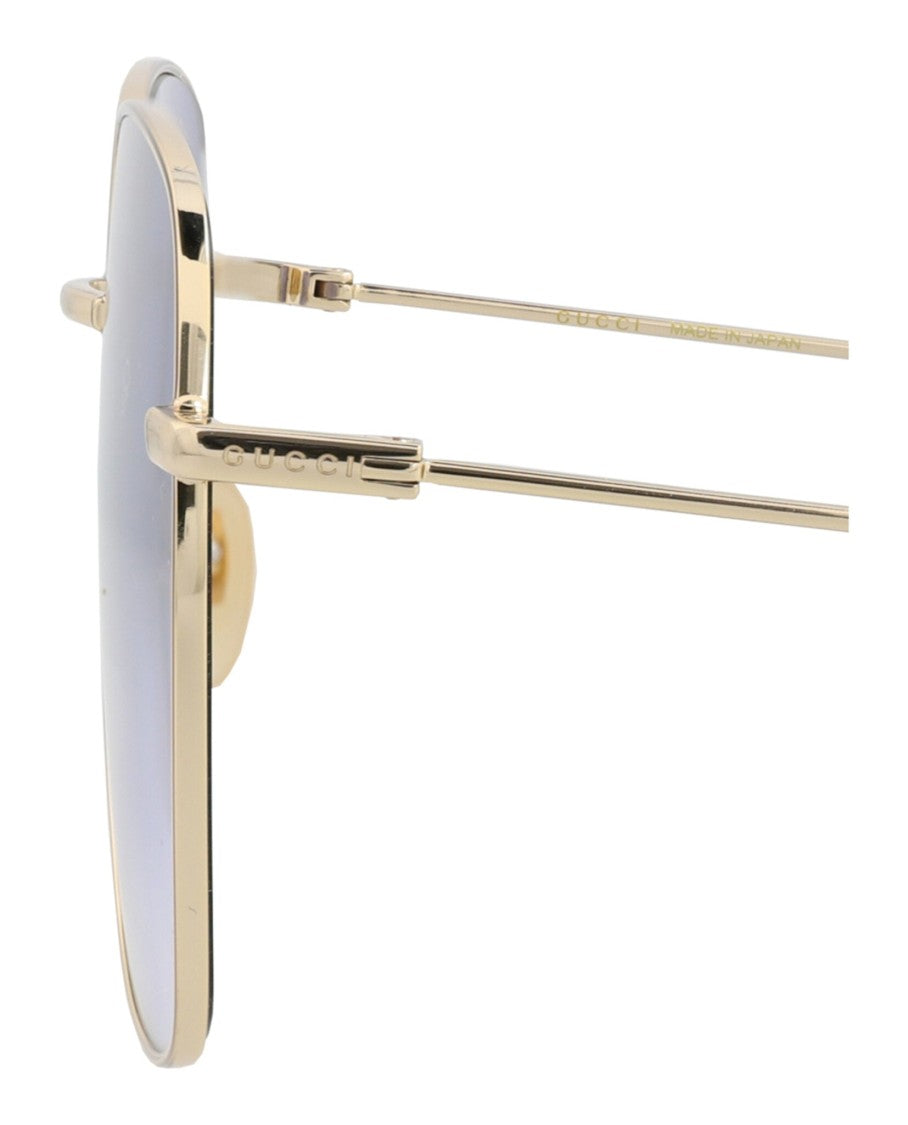 Square-Frame Metal Sunglasses