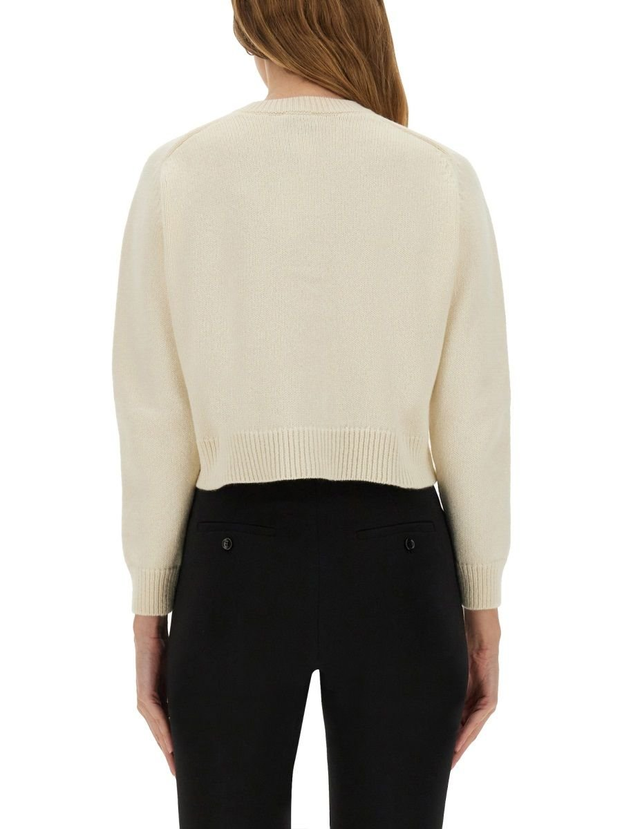 Cropped Intarsia Cardigan With Decorative Buttons