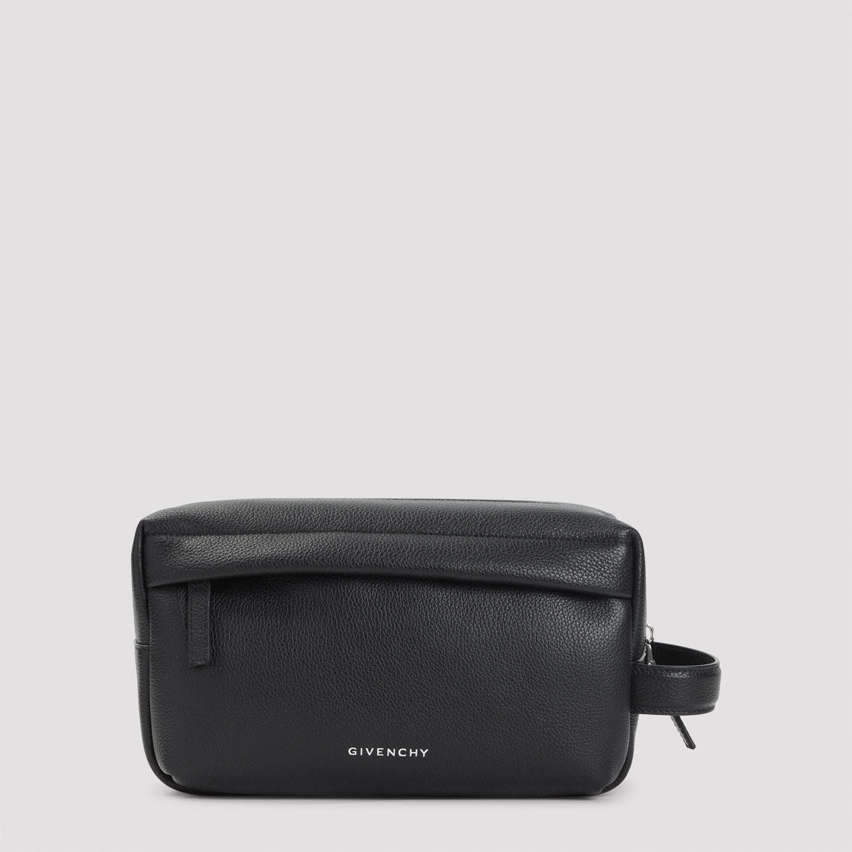 Rectangular Black Pouch in Smooth Calf Leather