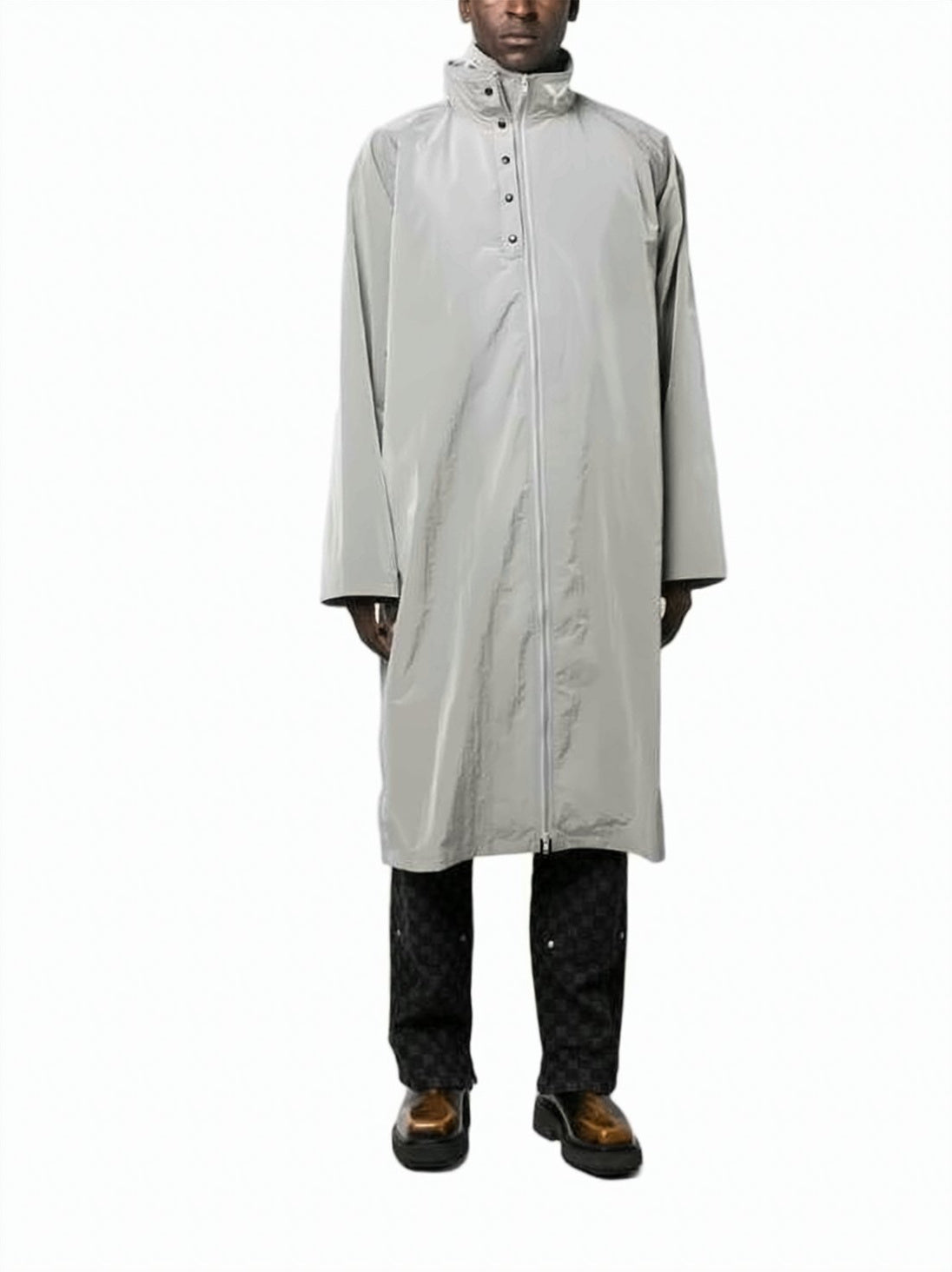 Relaxed-Fit Minimalist Jacket with High Collar