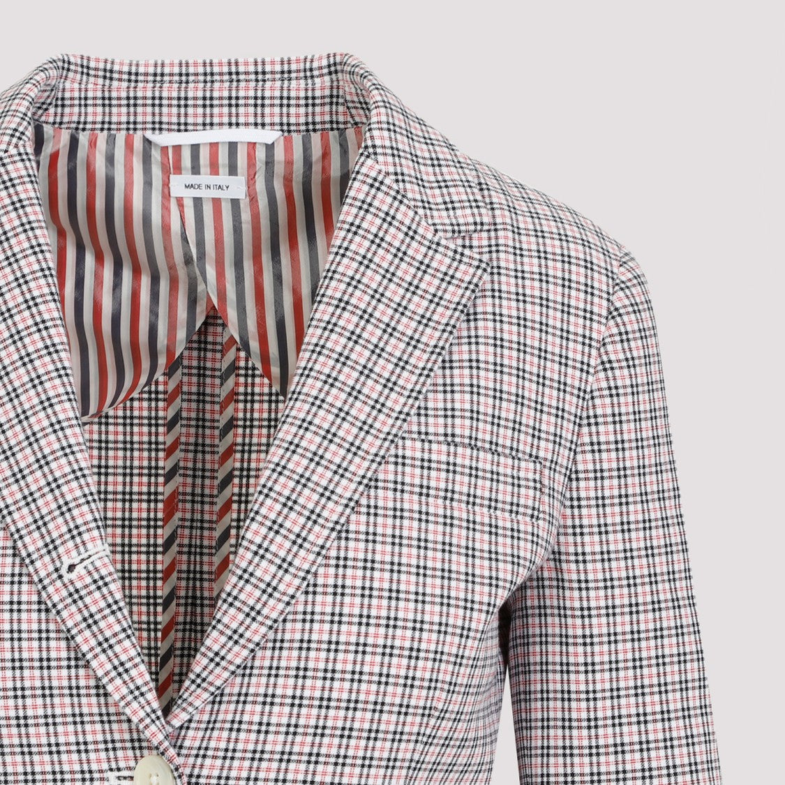 Small Check White Cotton Jacket