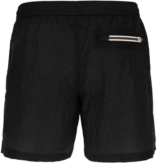 Black Lightweight Polyamide Shorts With Adjustable Waist