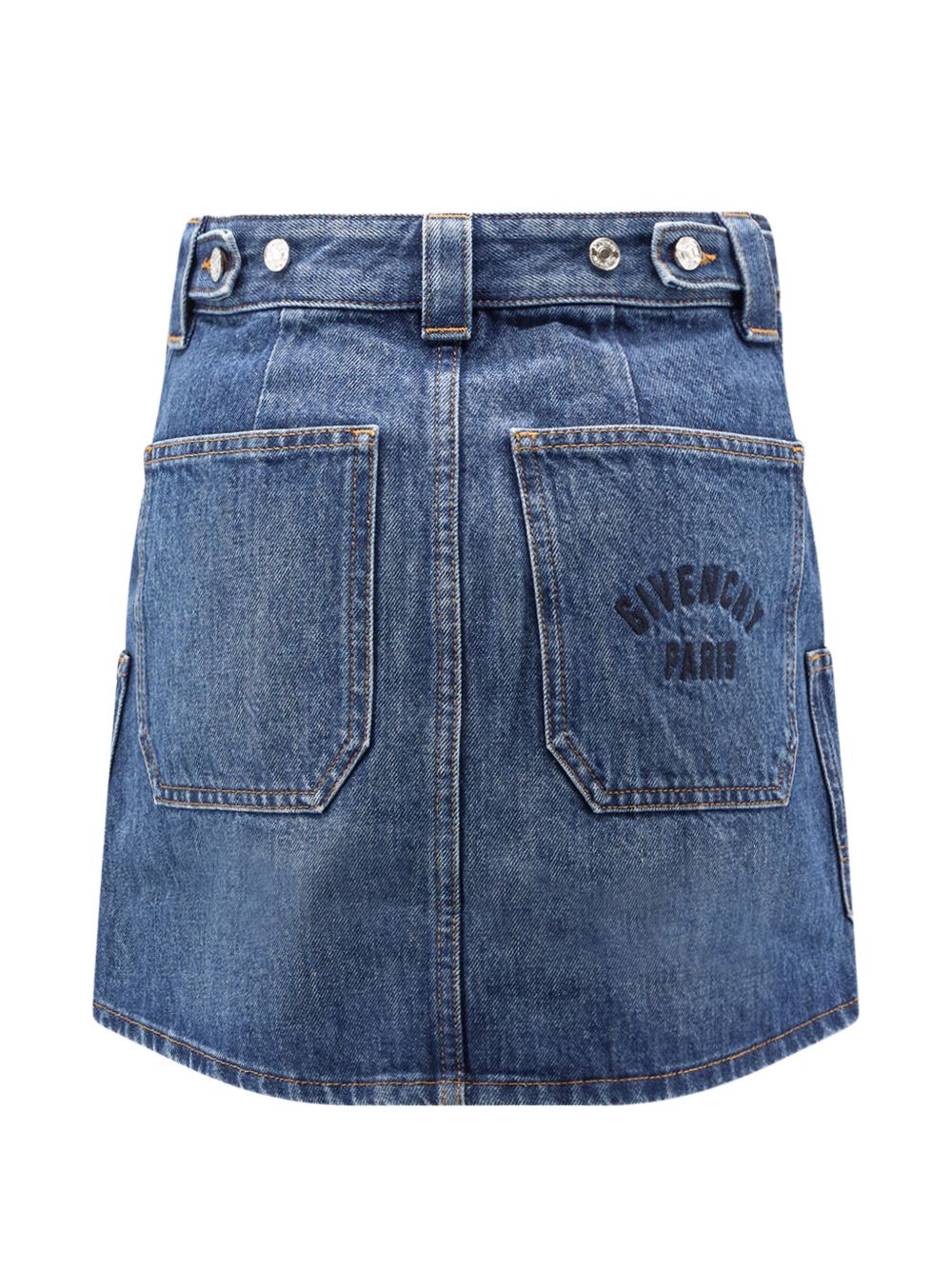 Structured Denim-Look Mini Skirt