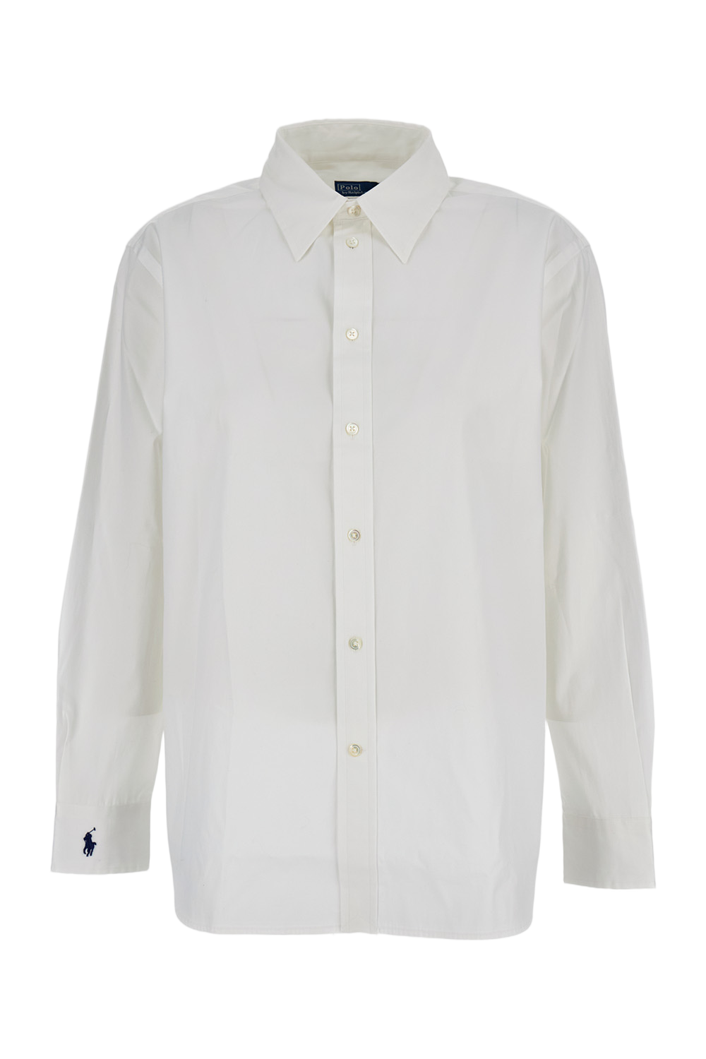 Front Button Closure White Cotton Shirt