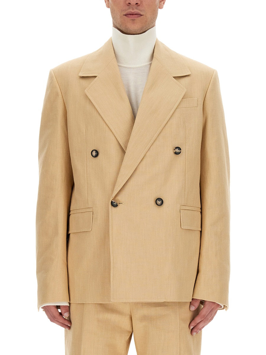 Double-Breasted Jacket with Notched Lapels and Tailored Fit