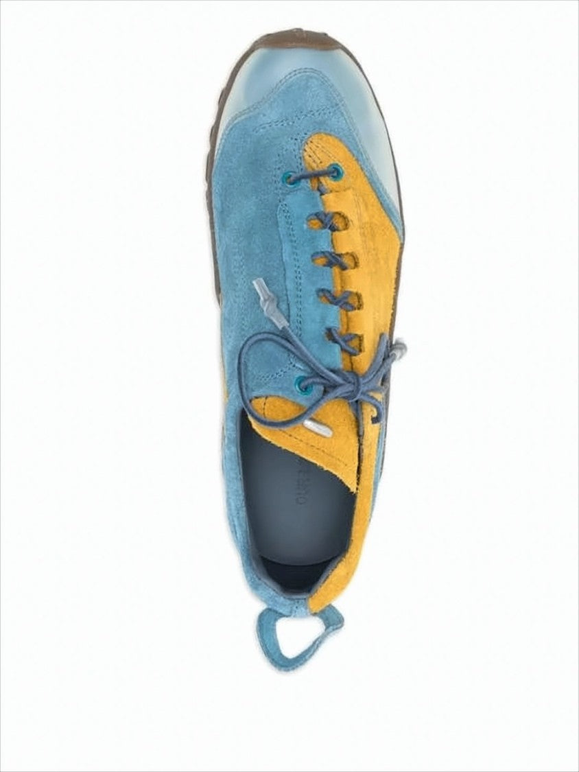 Contrast Suede Sneakers with Rugged Vibram Sole