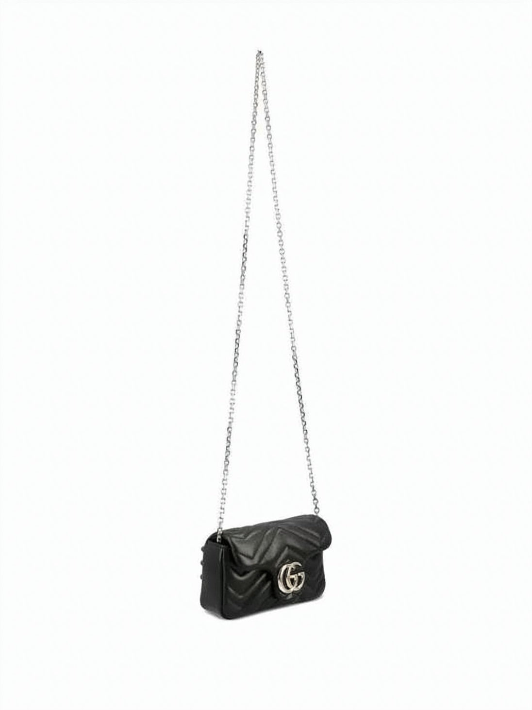 Quilted Chevron Mini Shoulder Bag with Double G Logo
