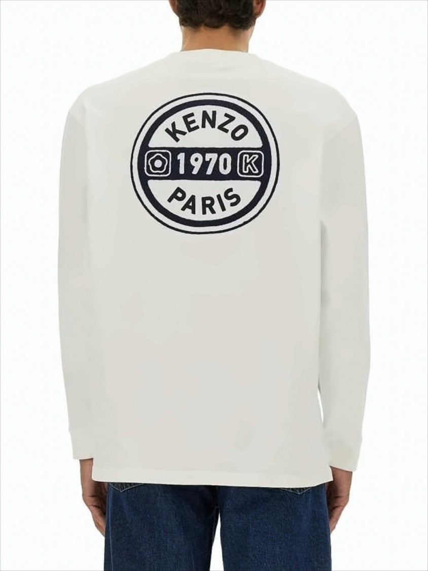 Long-Sleeve Cotton T-Shirt With Graphic Emblem