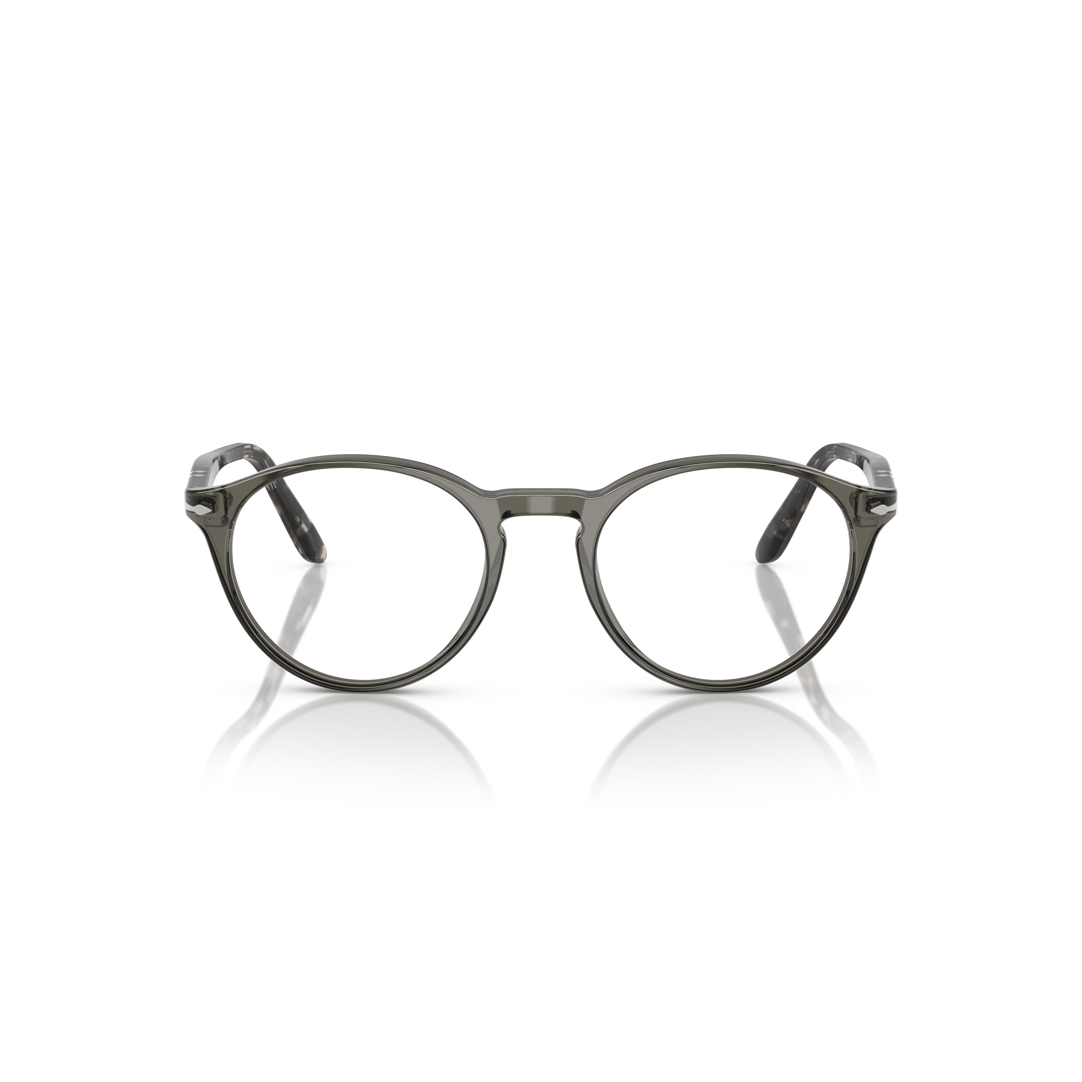 0po3092v Rounded Acetate Eyeglasses with Patterned Temples