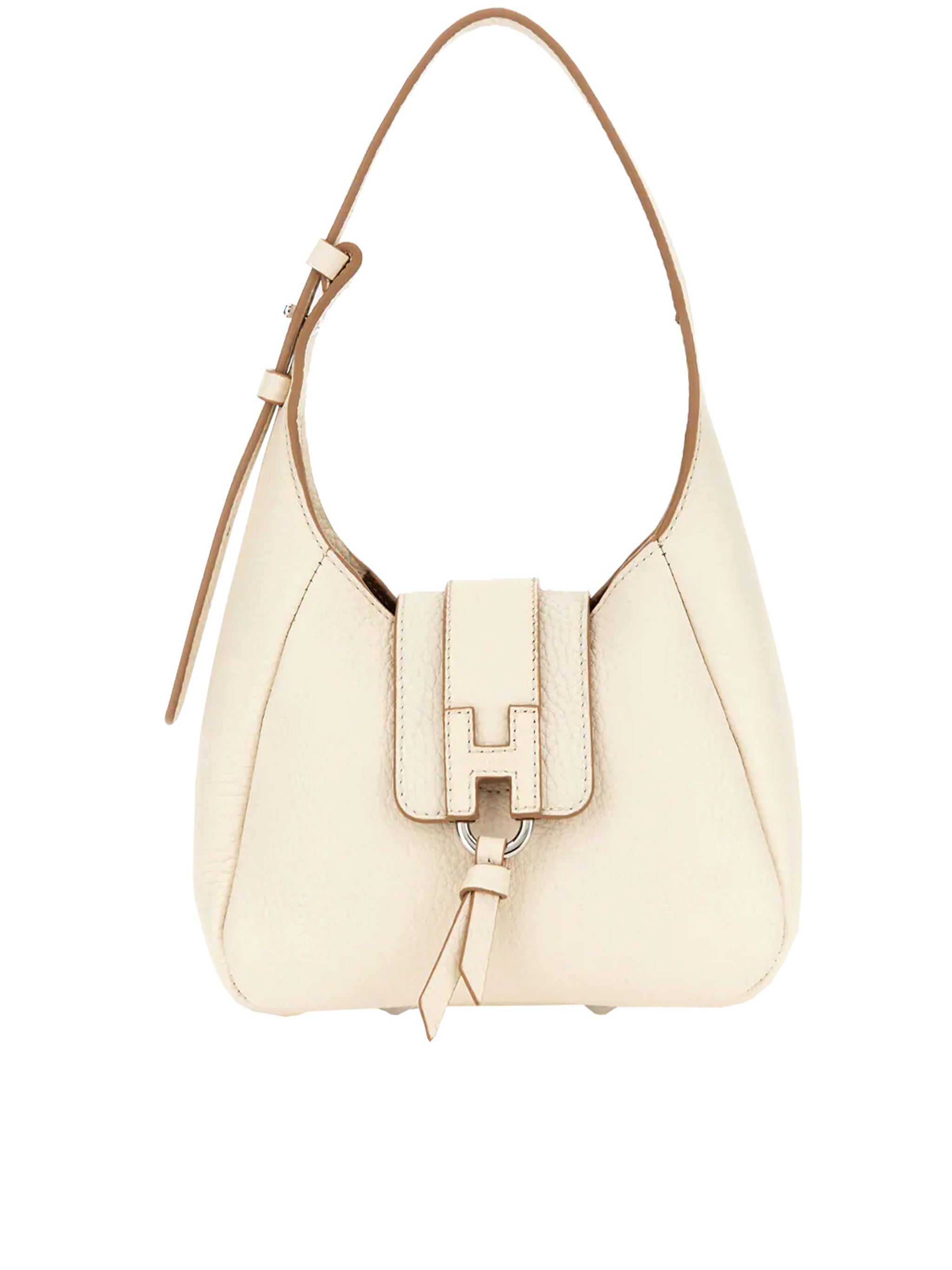 Neutral Structured Small Rounded H Handbag