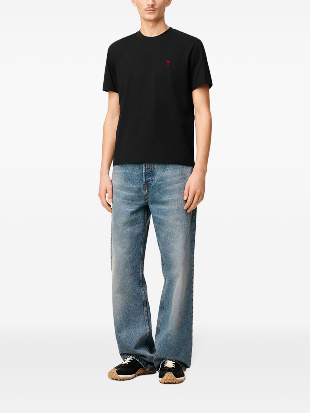 Black Red Ami De Coeur Monogram T-Shirt