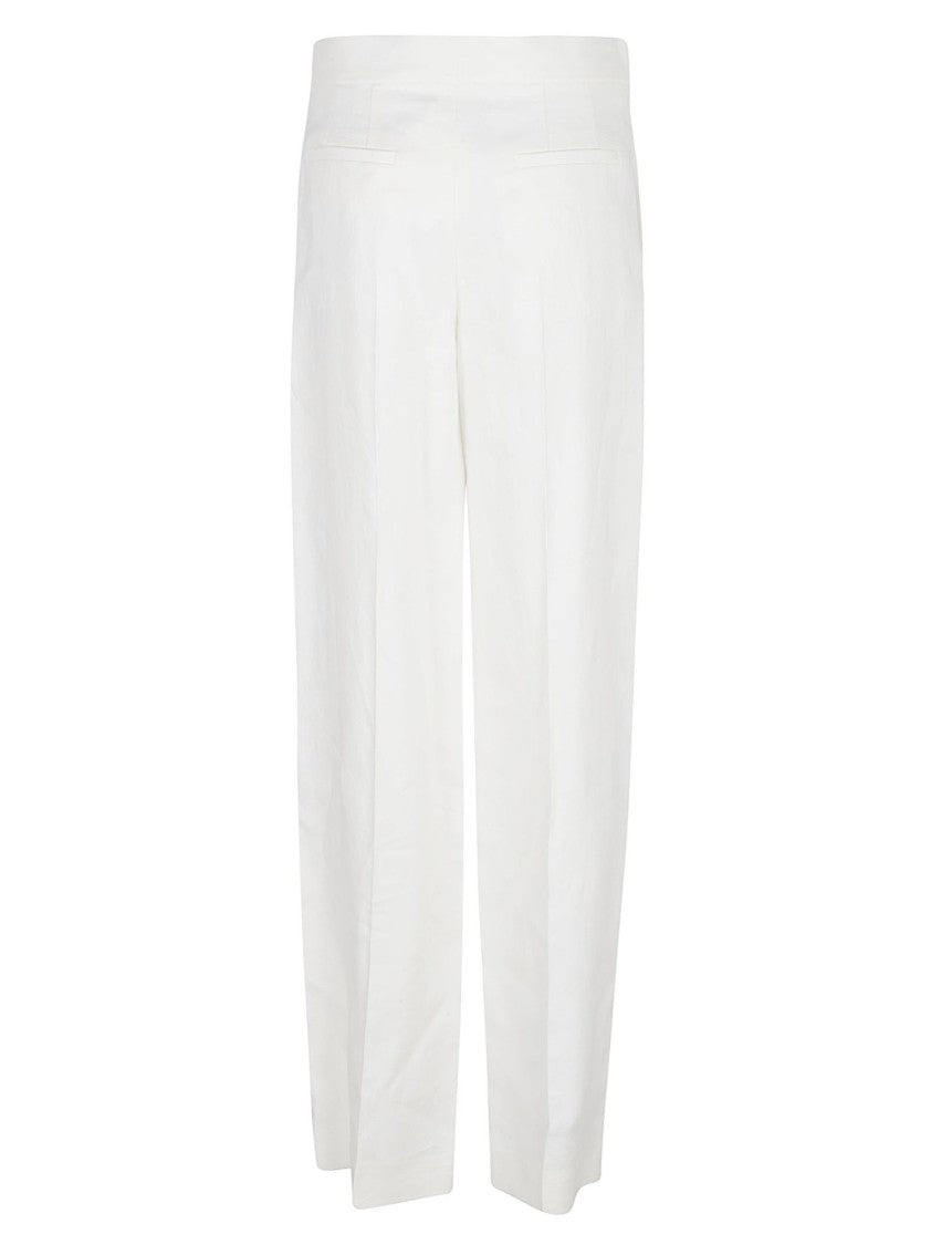 Relaxed Fit Straight Leg Linen Trousers