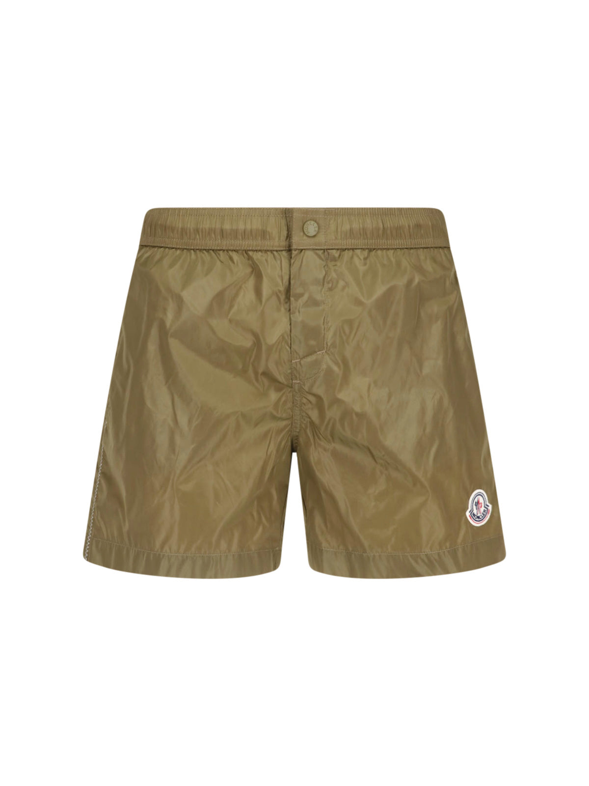 Olive Green Mid-Rise Swim Shorts