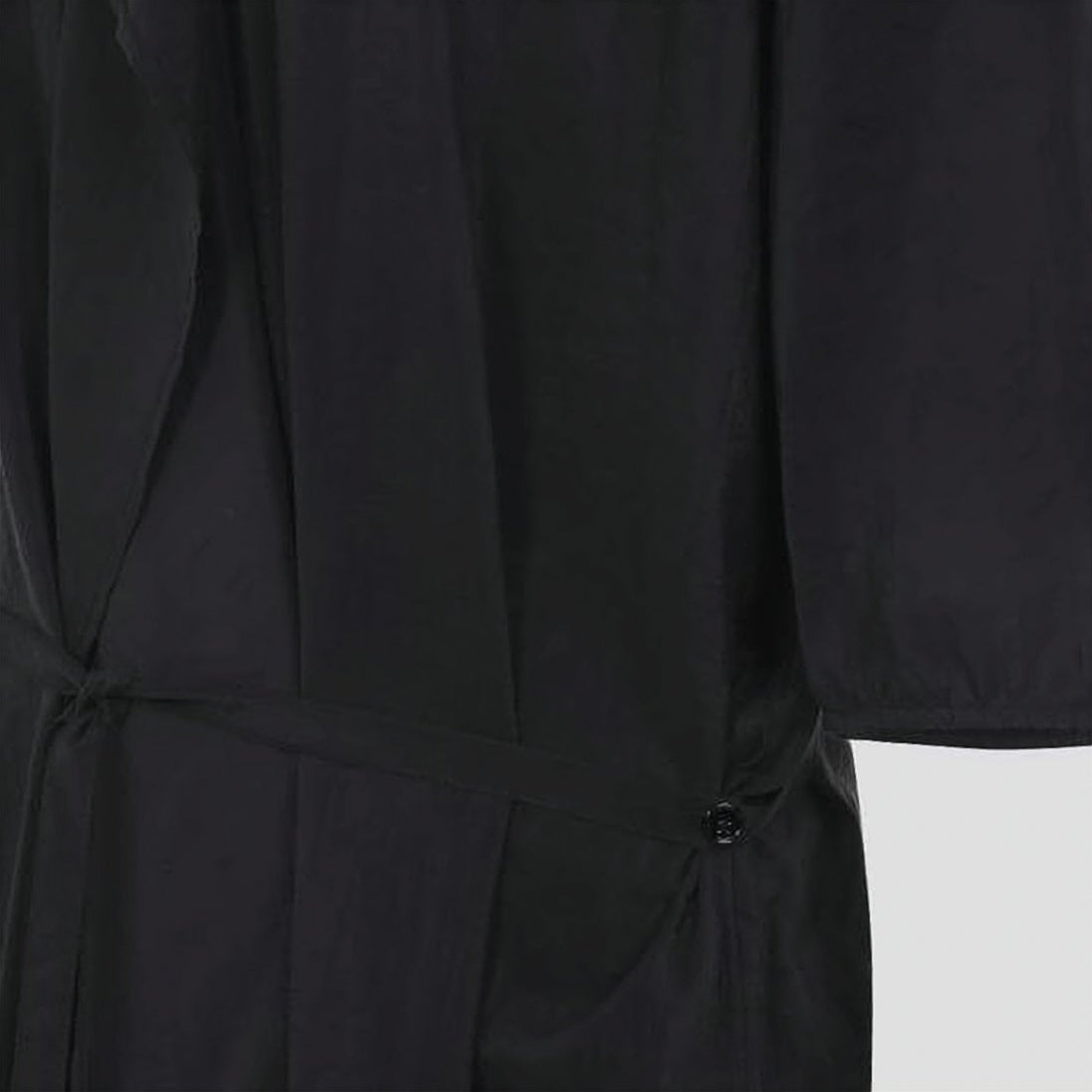 Asymmetrical Black Shirt Dress in Dry Silk