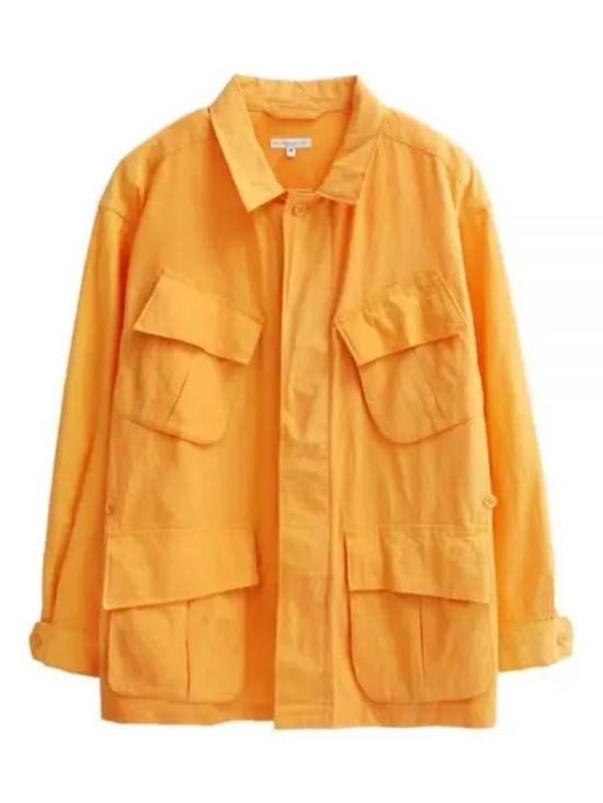 Relaxed Fit Orange Jacket with Classic Collar