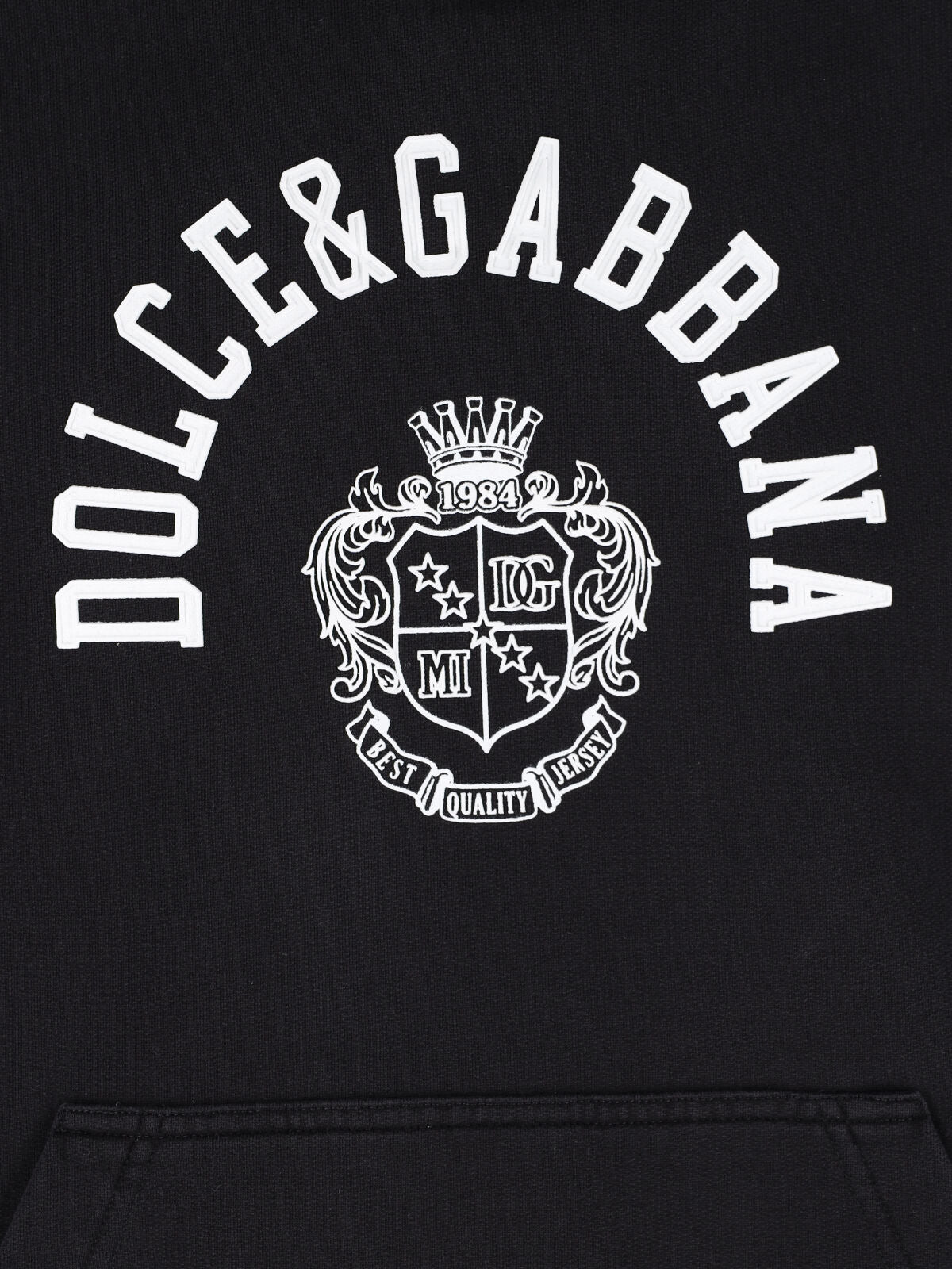 Black Contrasting Logo Cotton Hoodie