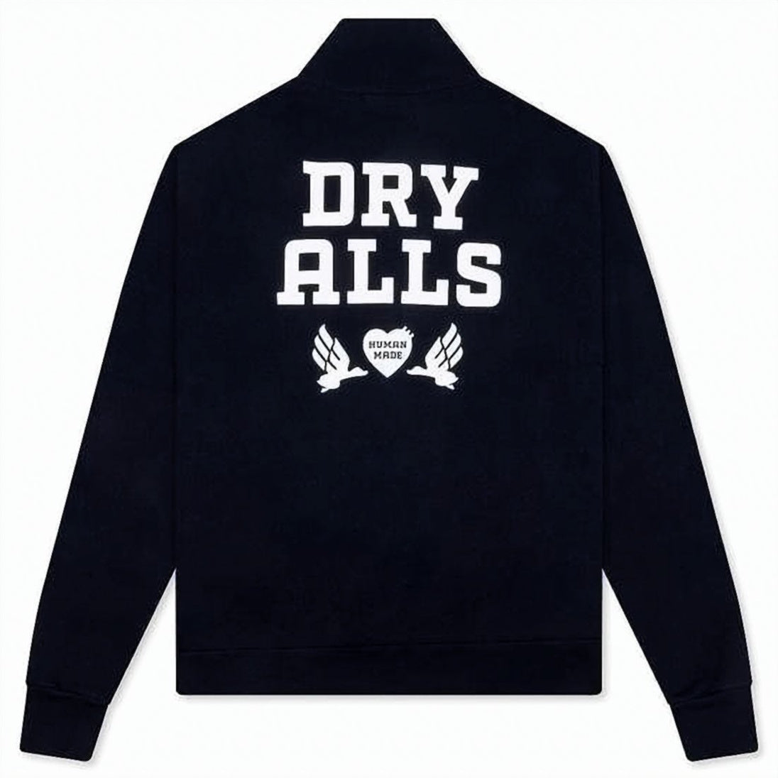 Half-Zip Black Cotton Sweatshirt with Graphic Motifs