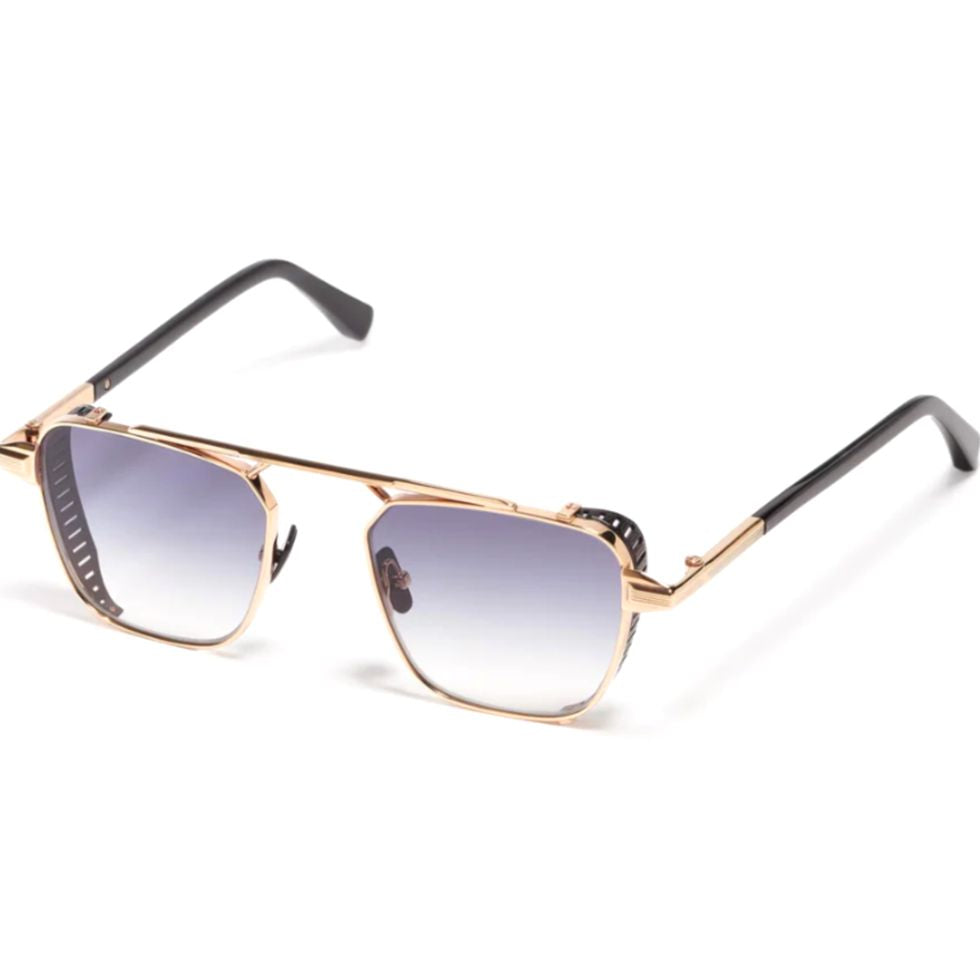 Scotty Geometric Gold-tone Sunglasses with Gradient Blue Lenses