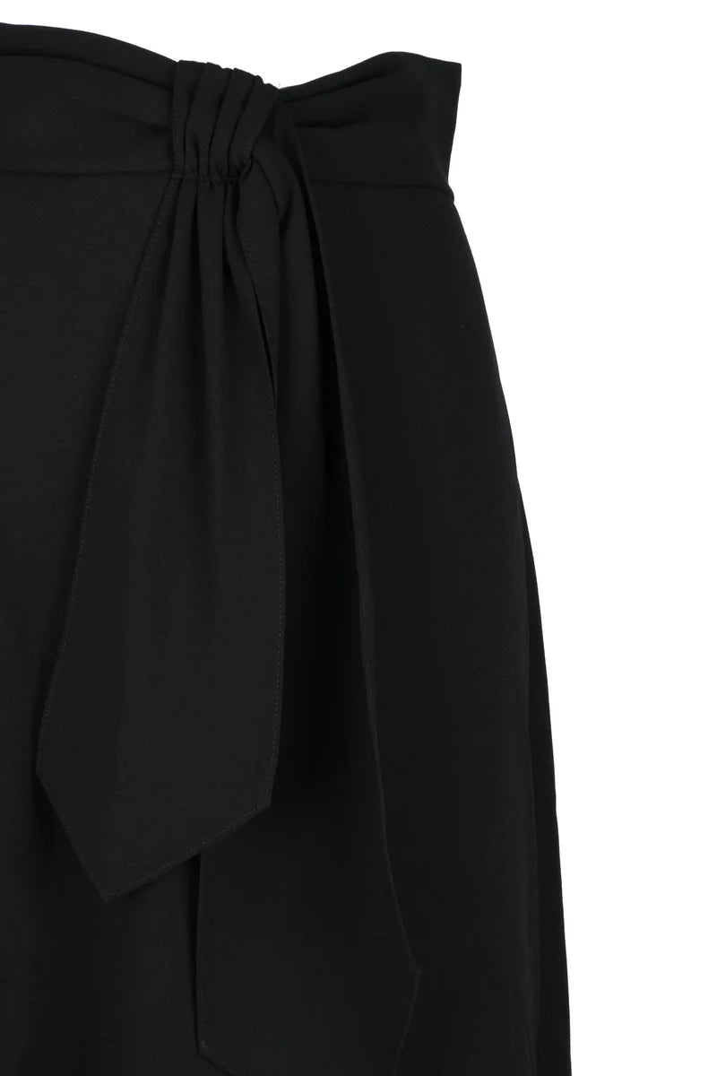 Flared Midi Skirt - Black