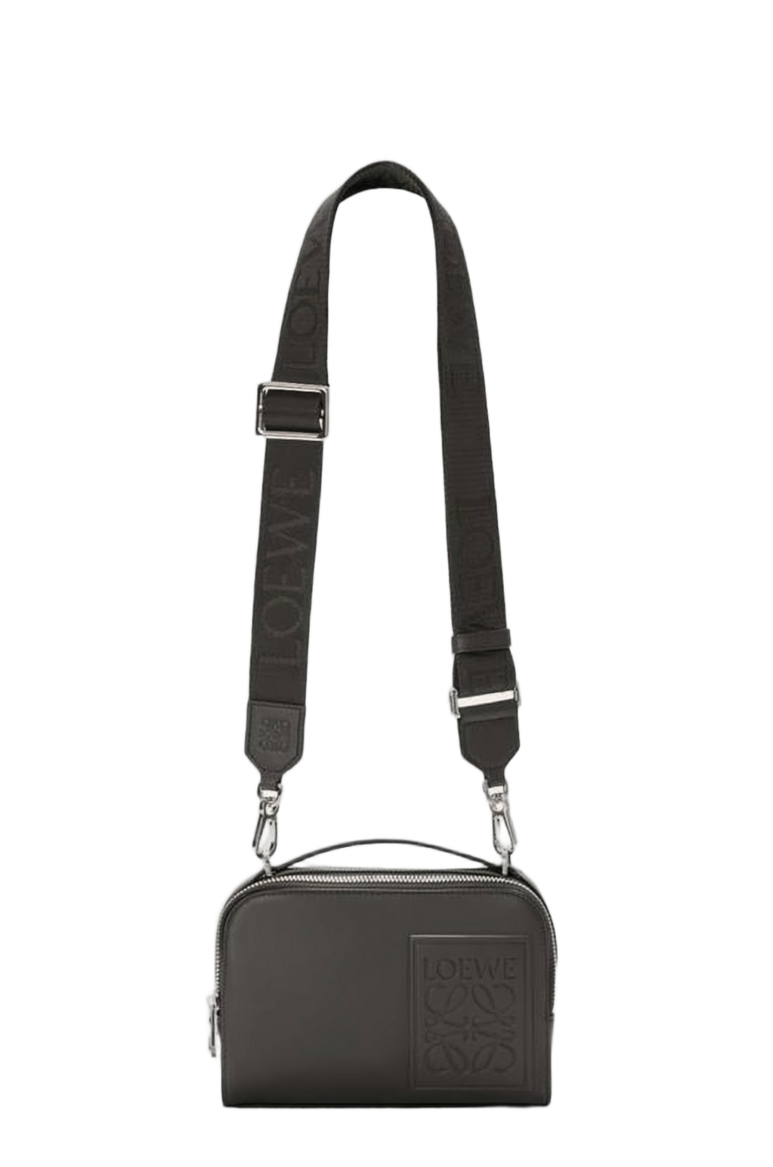Sleek Rectangular Calf Leather Shoulder Bag