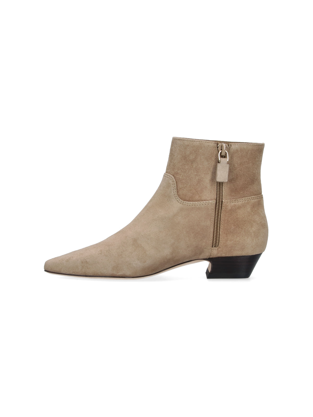 Beige Stassi Calf Leather Ankle Boots