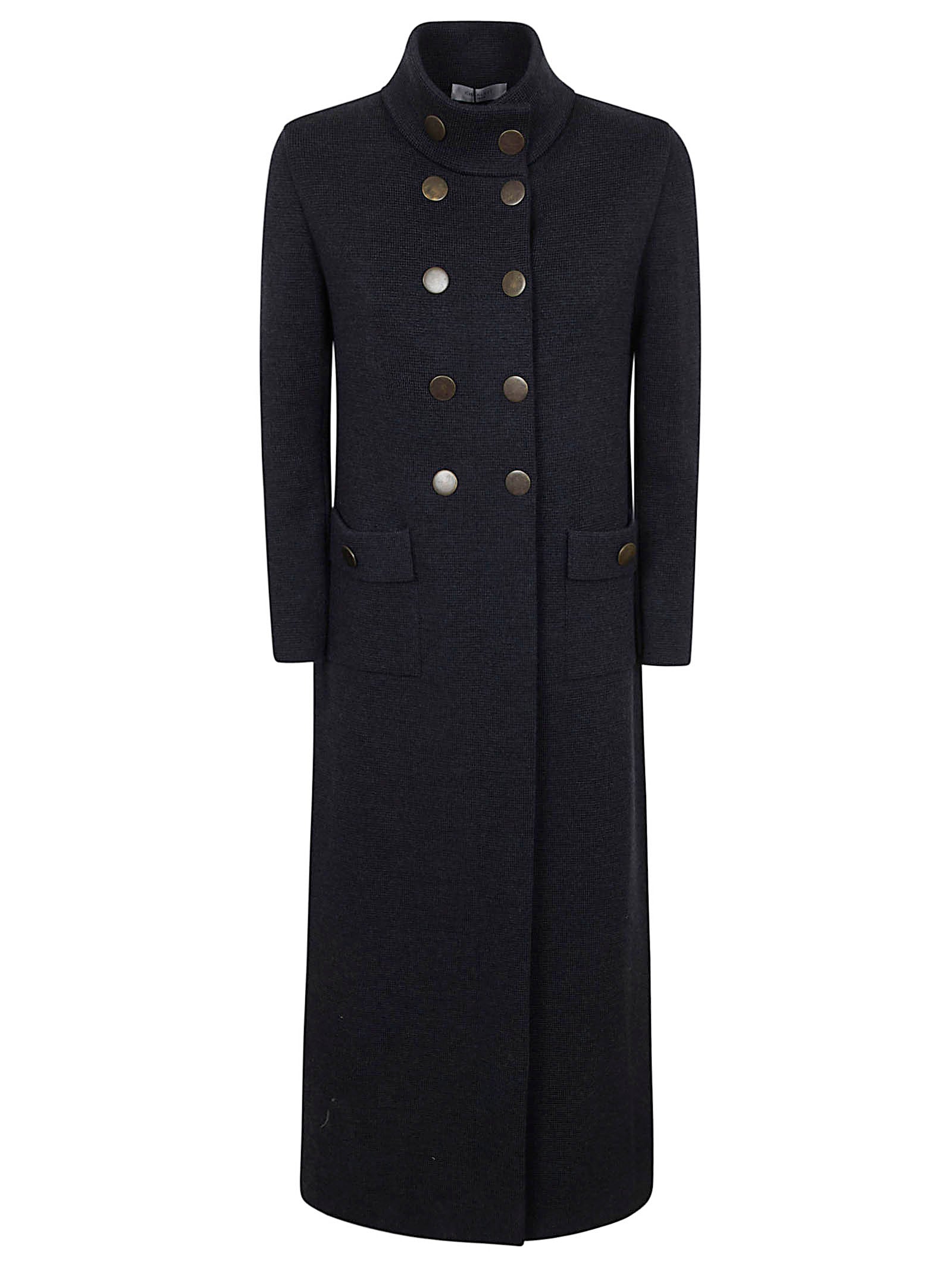 Double-Breasted Grey Wool Coat