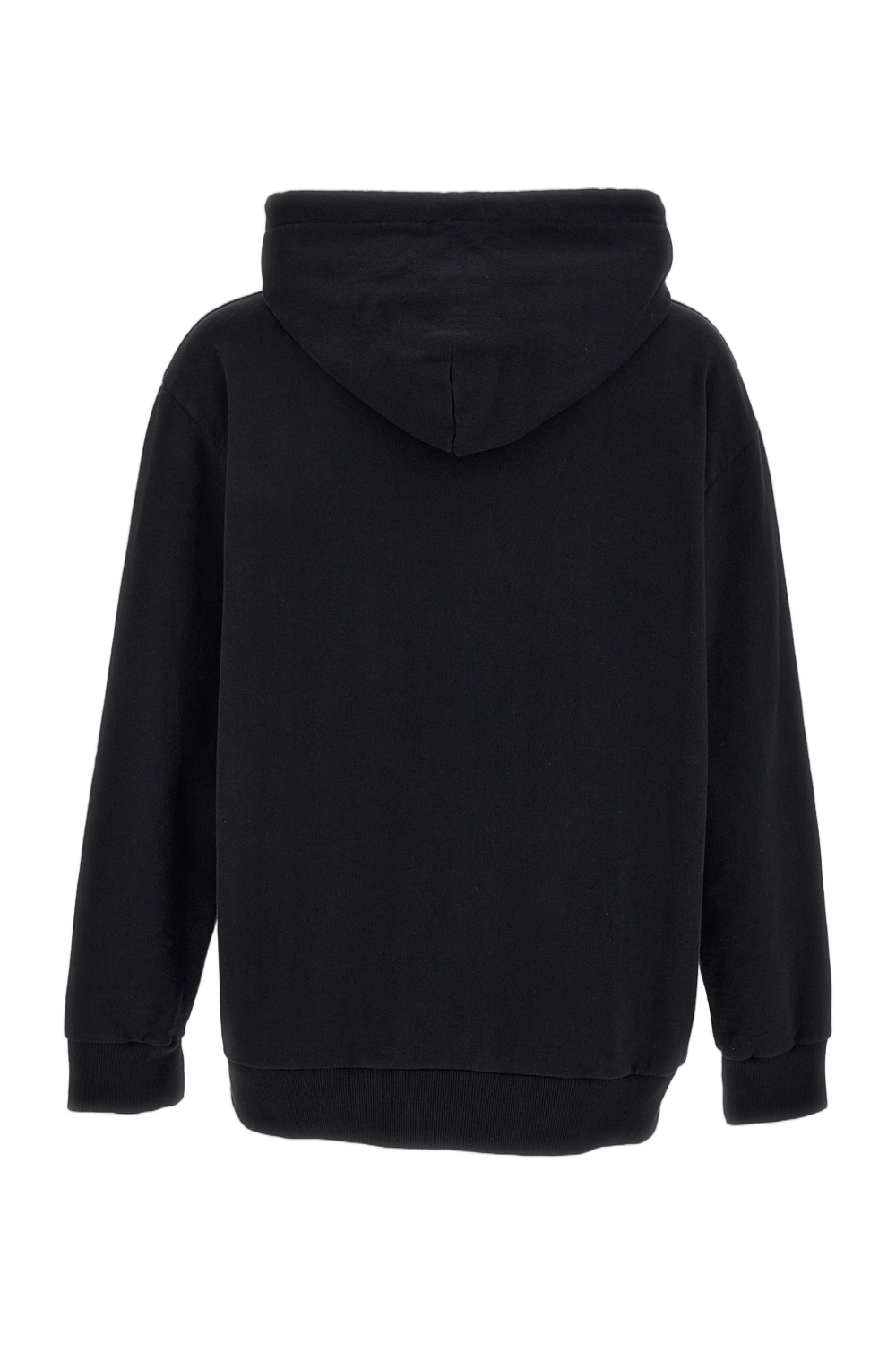 Black Oversized Hoodie with Logo Print