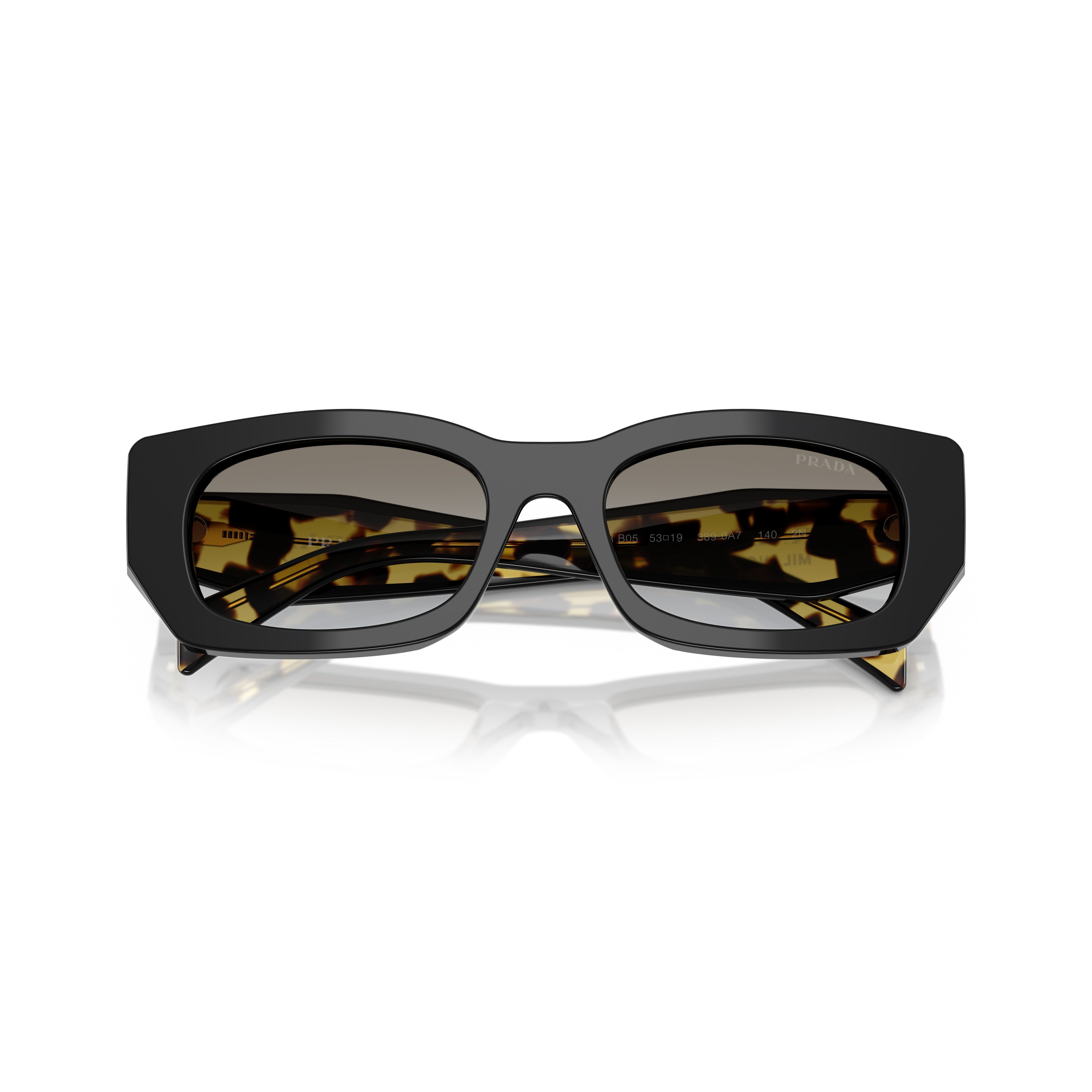 0pr B05s Rectangular Black Acetate Sunglasses