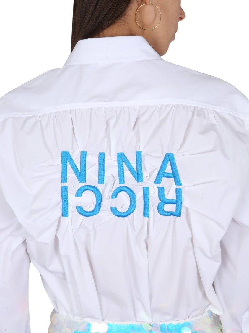 Relaxed Fit White Button Closure Shirt