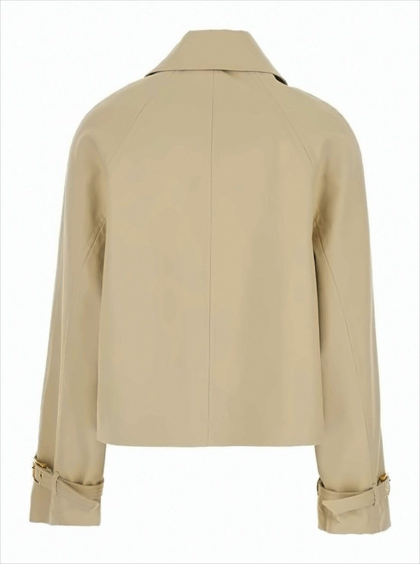Cropped Jacket with Structured Collar and Adjustable Cuffs